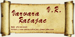 Varvara Ratajac vizit kartica